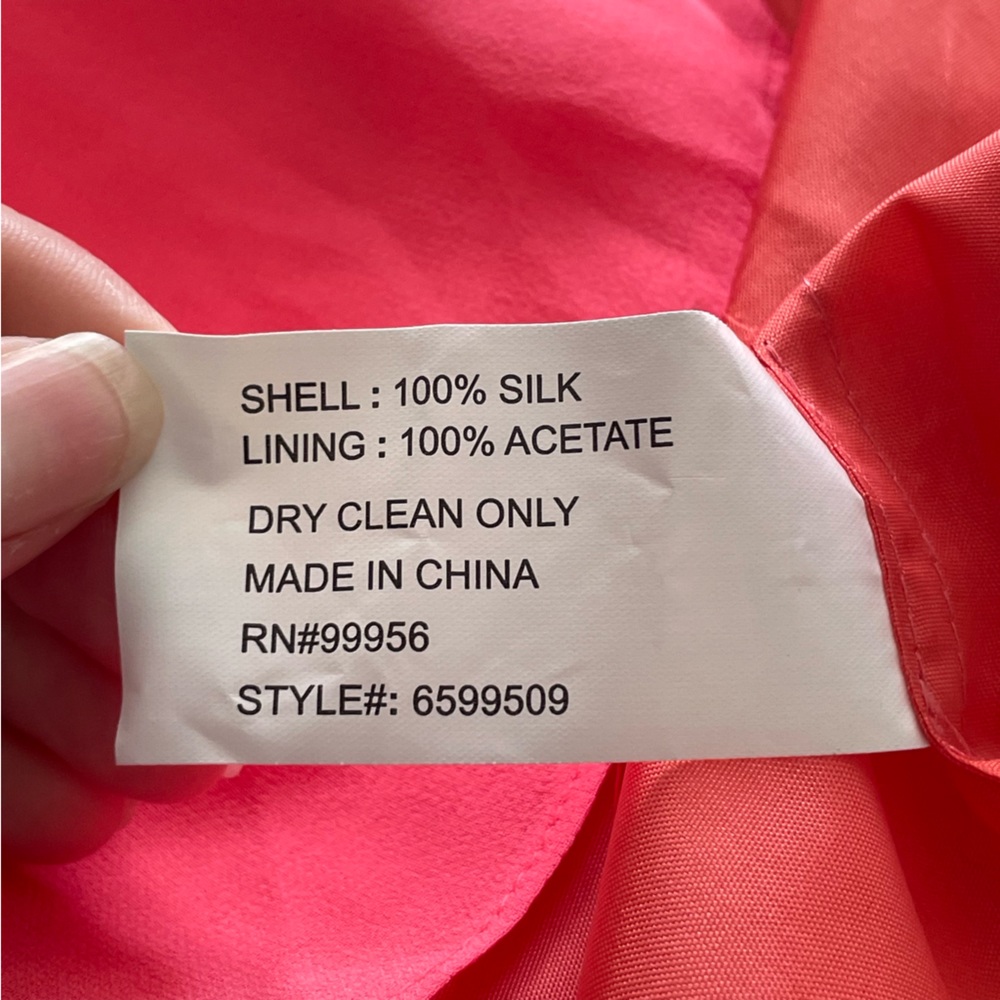 NWT Shoshanna Carine 100% Silk Bright Pink Spaghetti Strap Mini Dress Size 10 - Picture 10 of 10